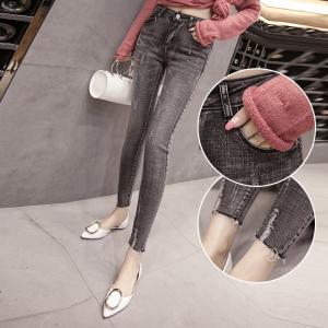 The new version of all-match flash slim jeans stretch pencil pants skinny pants nine
