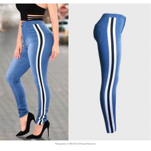Europe European and American foreign trade new autumn and winter pants female waist paragraph mosaic stretch slim pencil