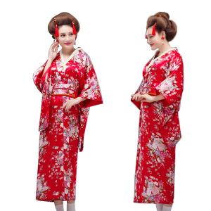 Japanese imported and peacock traditional ladies and kimono bathrobes stage costumes cherry blossom clogs improvement