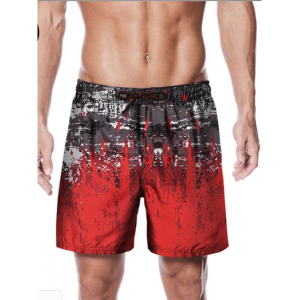 Colour Printed Beach Pants Trend Loose Leisure Men’s Shorts