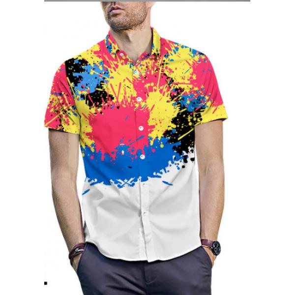 Fat Man’s Shirts Spray Printed Men’s Shirts Summer 