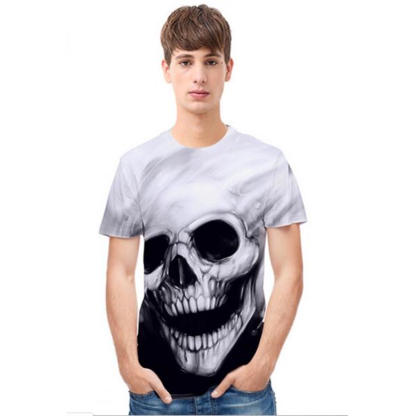 Summer New Street Hip-hop Skull Printed T-shirt 3D Short Sleeve 