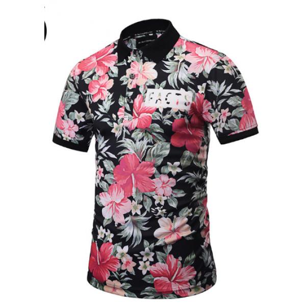 New Digital Plant Flowers 3D Printed Polo Shirts Summer Garments 