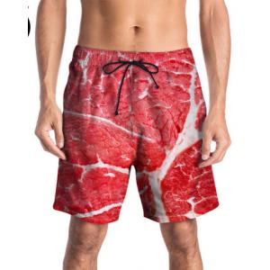 Beach Trousers Summer New Creative Meat Slices 3D Printed Trousers