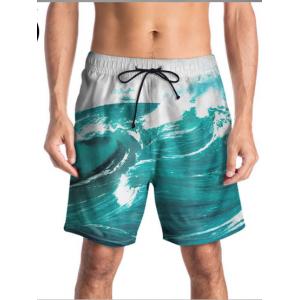 Wave Printed 3D Beach Pants Fashionable Leisure Swimming Pants