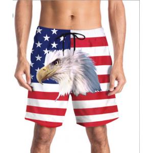 Summer Whitehead Eagle National Flag Printed Beach Trousers Loose 