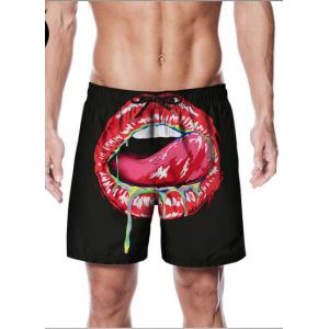 Holiday Fast-drying Pants Creative Attraction Red-lip Printed 