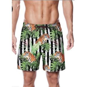 Large Size Pants Tiger and Plant 3D Printed Beach Pants New 