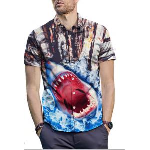 Summer Large Shark Shirts New Printed Short-sleeved Street Shirts