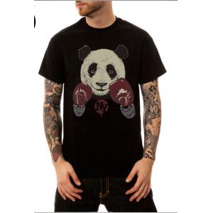 New Summer T-shirt Boxing Panda Printed Short-sleeved Street Top