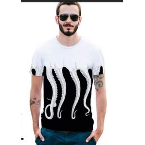 New T-shirt Octopus Foot 3D Printed Short Sleeves Street Loose Large 