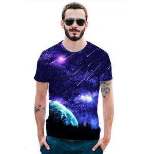Men’s Dress Summer New Men’s Top Digital 3D Star Printed T-shirt 