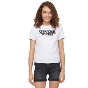 Euro-American letter printed T-shirt with round collar short sleeve