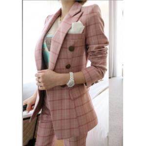 Chequered suit retro fashion nine-minute trousers two-piece suit