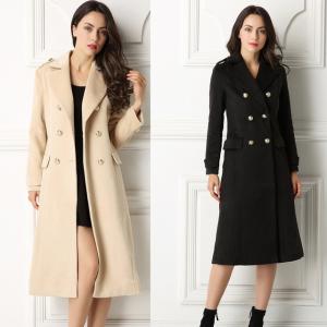 Spring and Autumn Fashion Suit Collar Double-breasted Overcoat