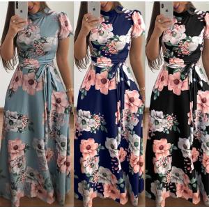 Autumn and winter casual floral bandage dress