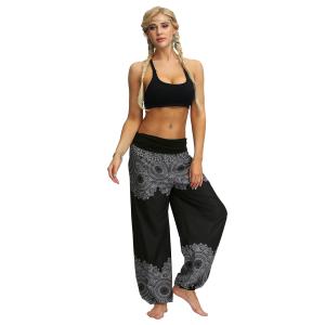 Thailand Bohemia digital printing feather Fitness Yoga casual pants