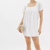 Cotton solid white dress