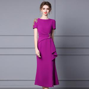 Purple heavy industry Nail Drill stunning dress fishtail skirt