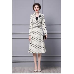 Slender coat， high waist， long A-line skirt， two-piece set
