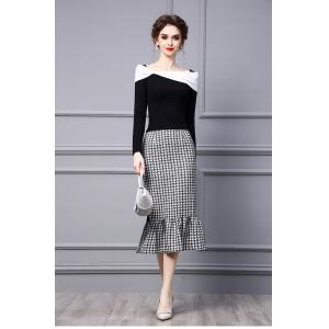 Knitted top fishtail skirt two-piece new style in 2022 winter