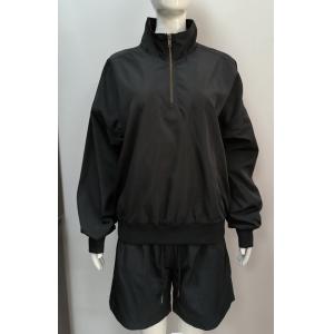 Women's satin jacket top+shorts set